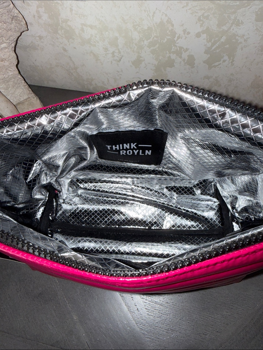 THINK ROYLN Hot Pink Quilted Cosmetic Pouch - Picture 4 of 4